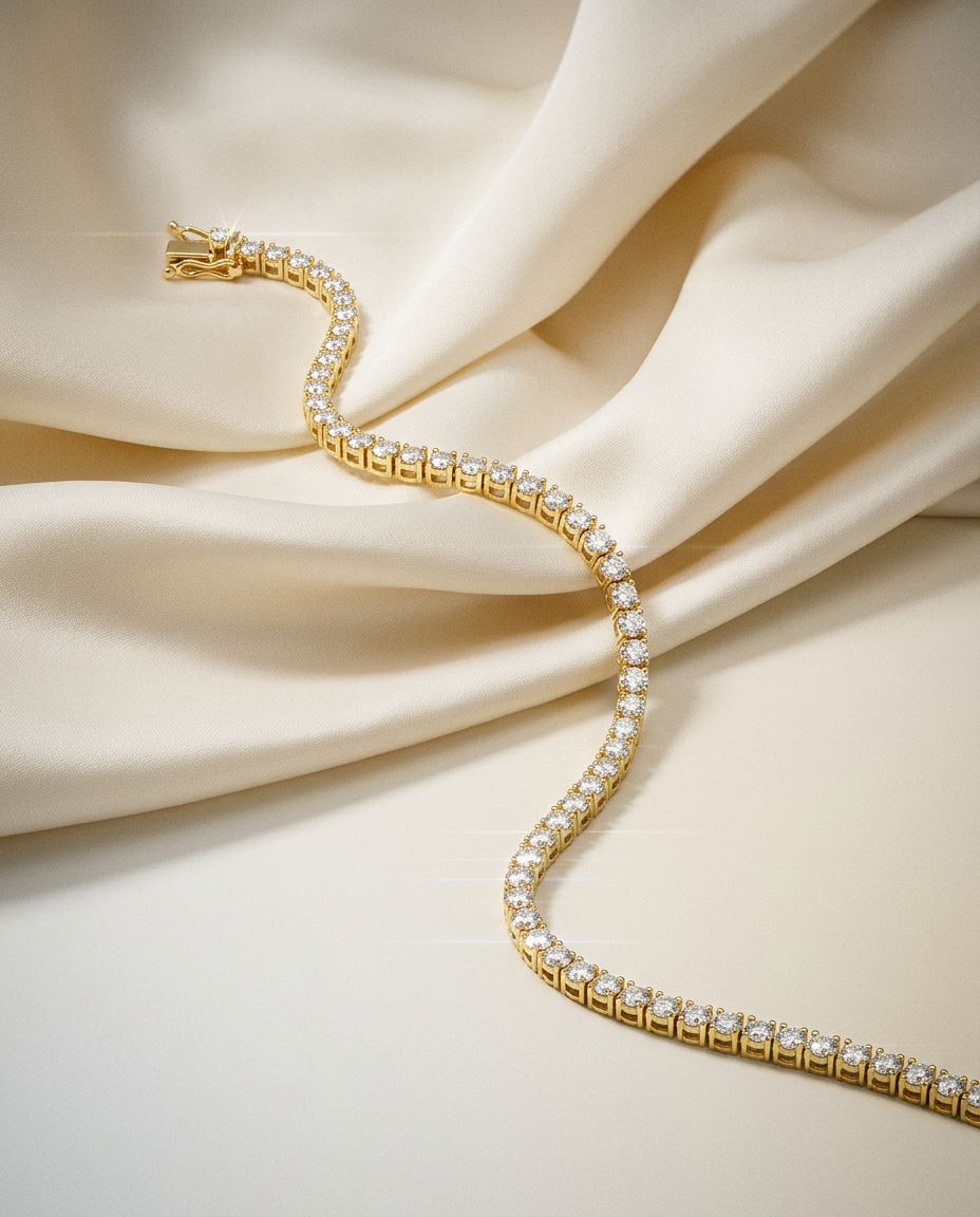 Solstice 14k Gold Round Tennis Bracelet