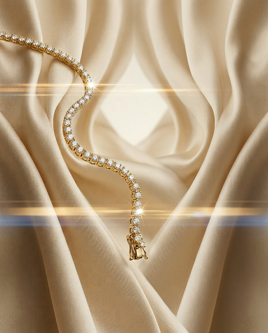 Solstice 14k Gold Round Tennis Bracelet