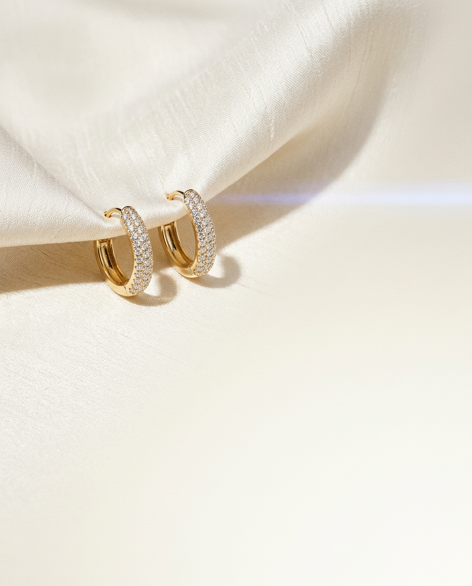 Moonflower 14k Gold Double Halo Studs