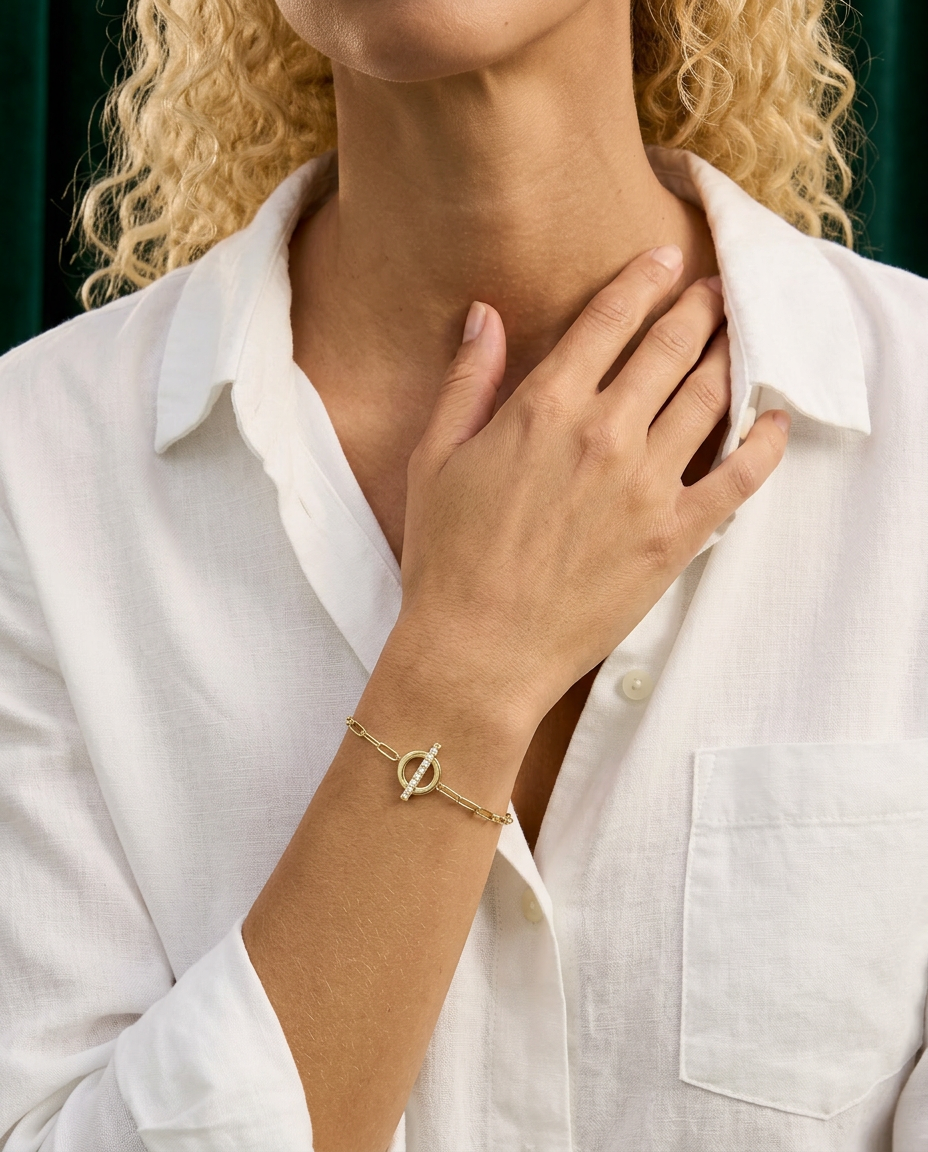 Valere 14k Gold Toggle Link Bracelet