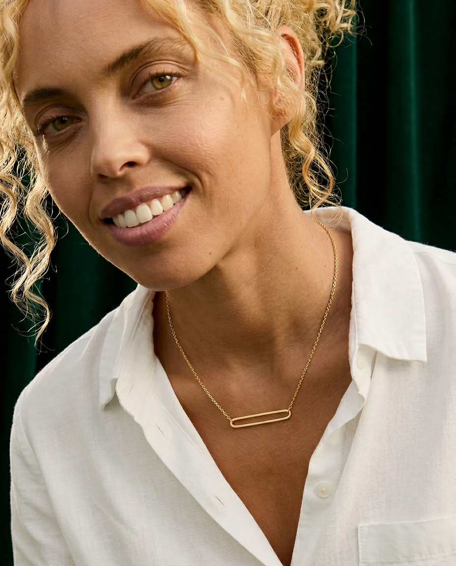 Calla 14k Gold Open Link Necklace