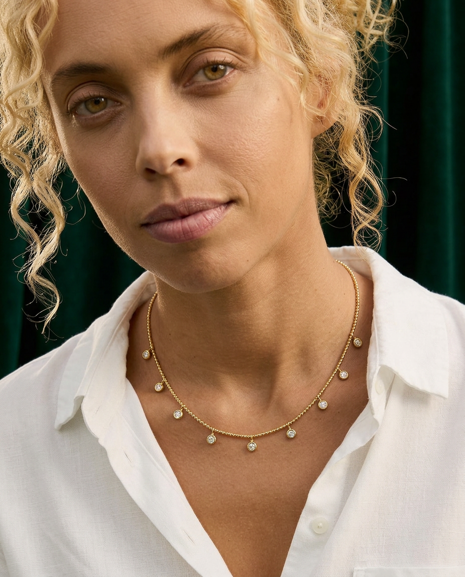 Aura Droplet 14k Gold Necklace