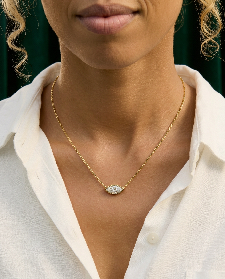 Regina 14k Gold Diamond Necklace