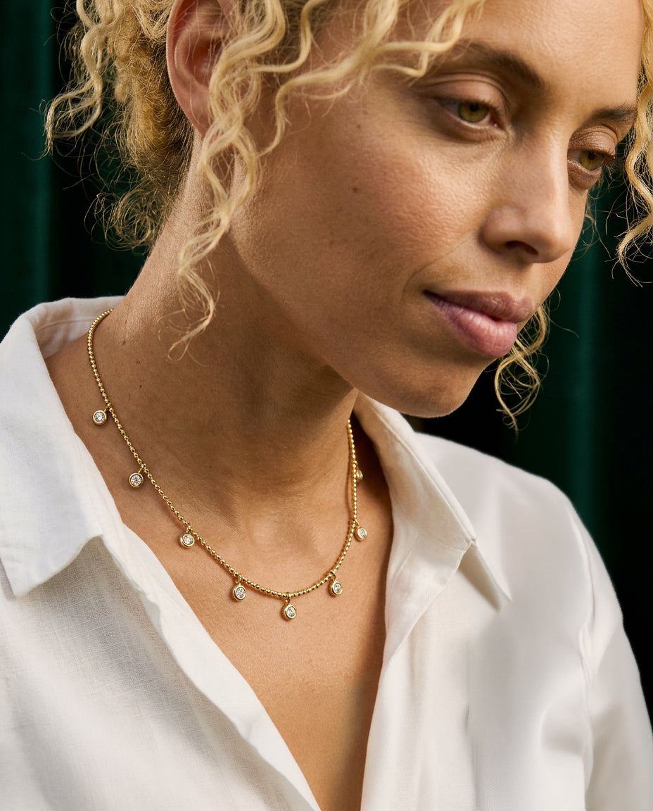 Aura Droplet 14k Gold Necklace