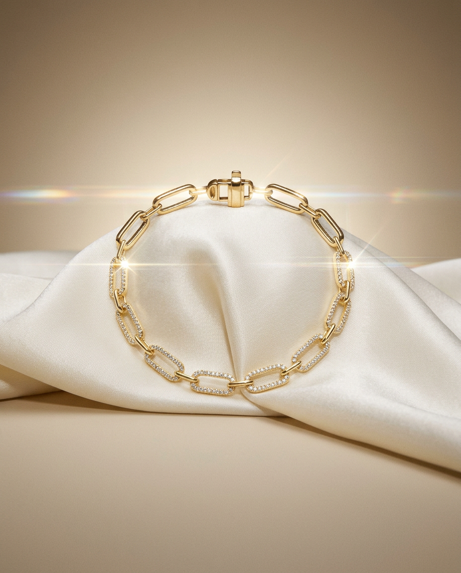 Larkspur 14k Gold Heart Link Bracelet