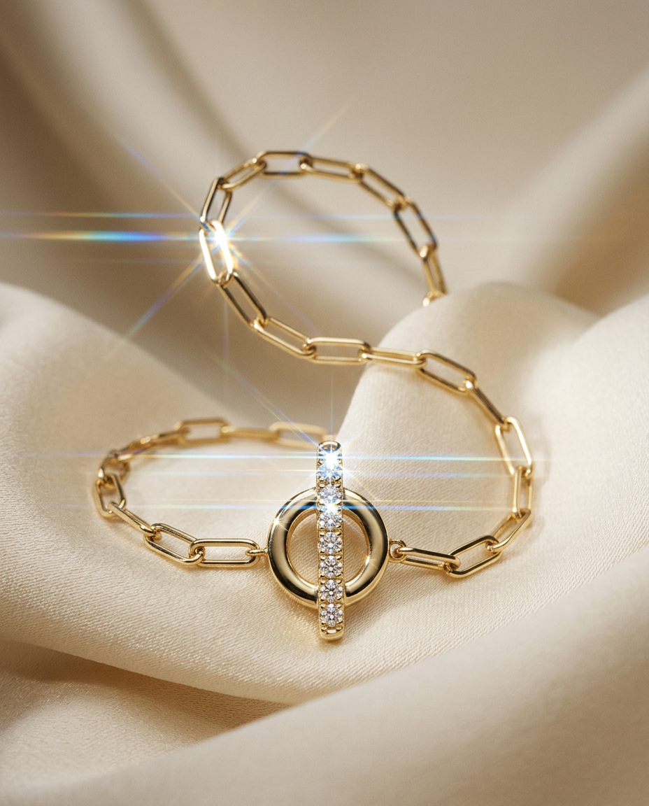 Valere 14k Gold Toggle Link Bracelet