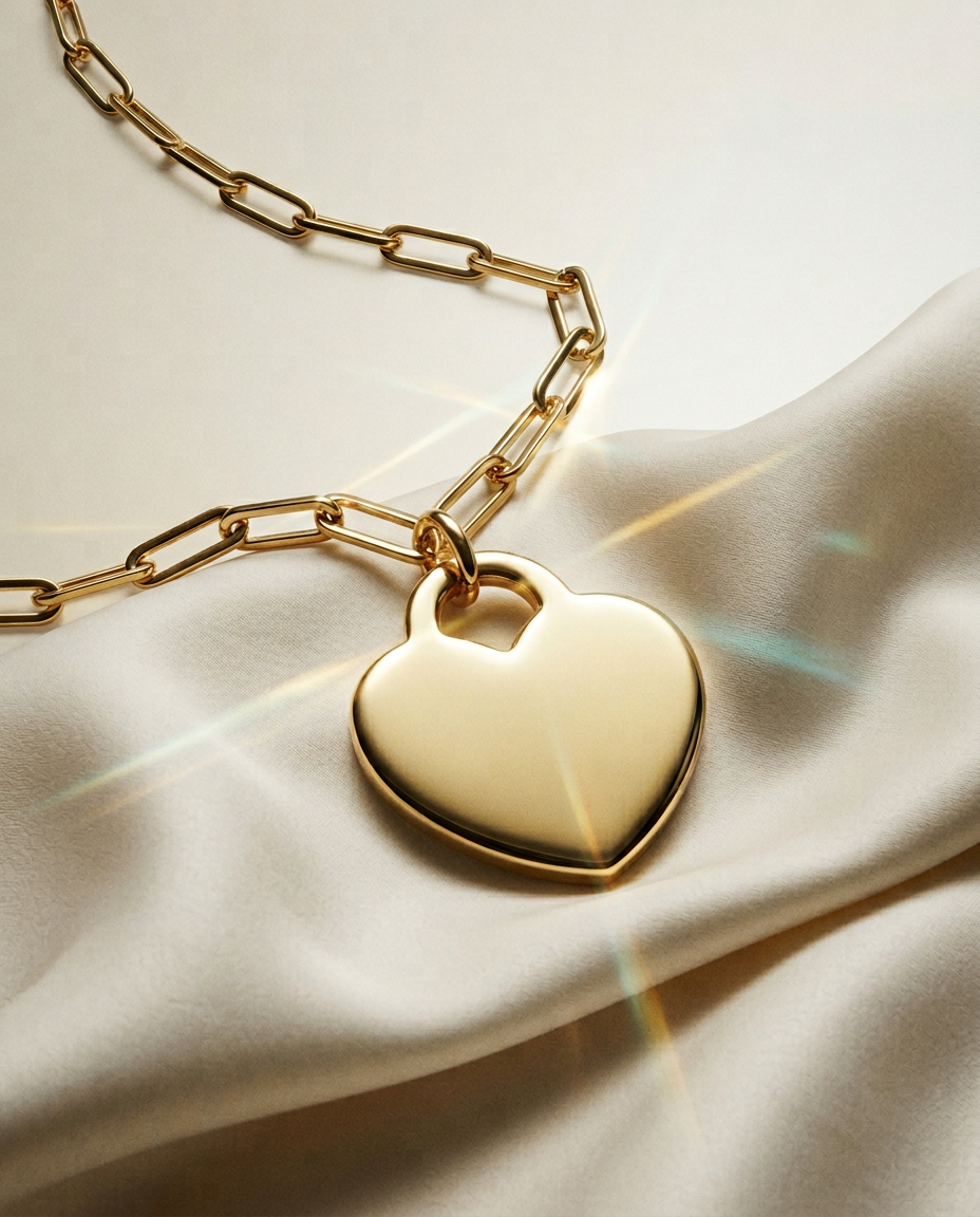 Tulip Heart 14k Gold Necklace