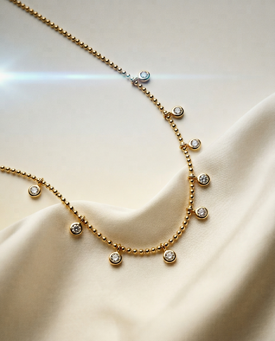 Aura Droplet 14k Gold Necklace