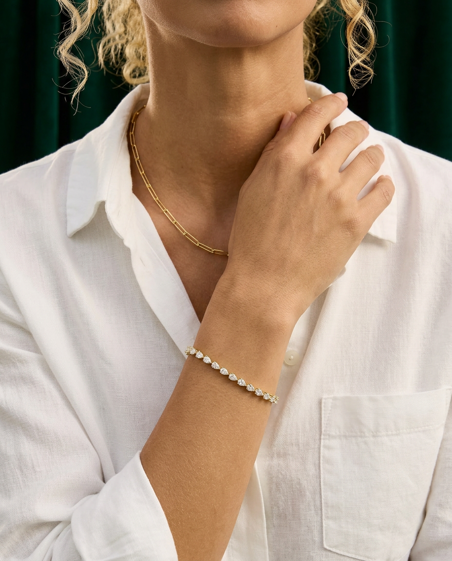 Seraphina 14k Gold Pear Drop Bracelet