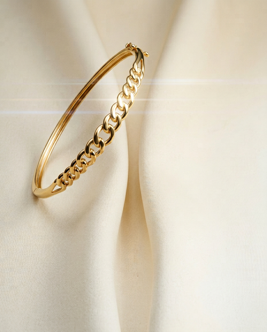 Hellebore 14k Gold Curb Link Bangle