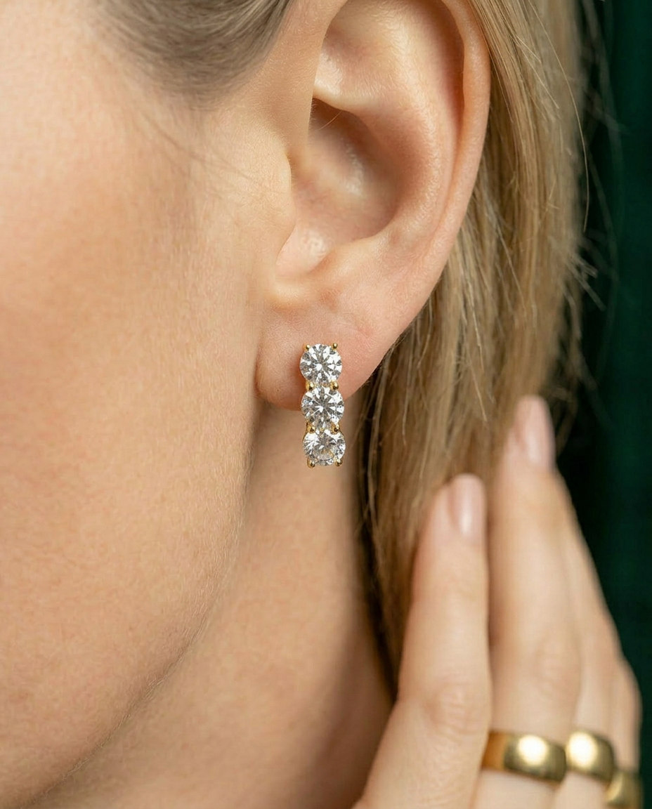 Ranunculus 14k Gold Concentric Studs