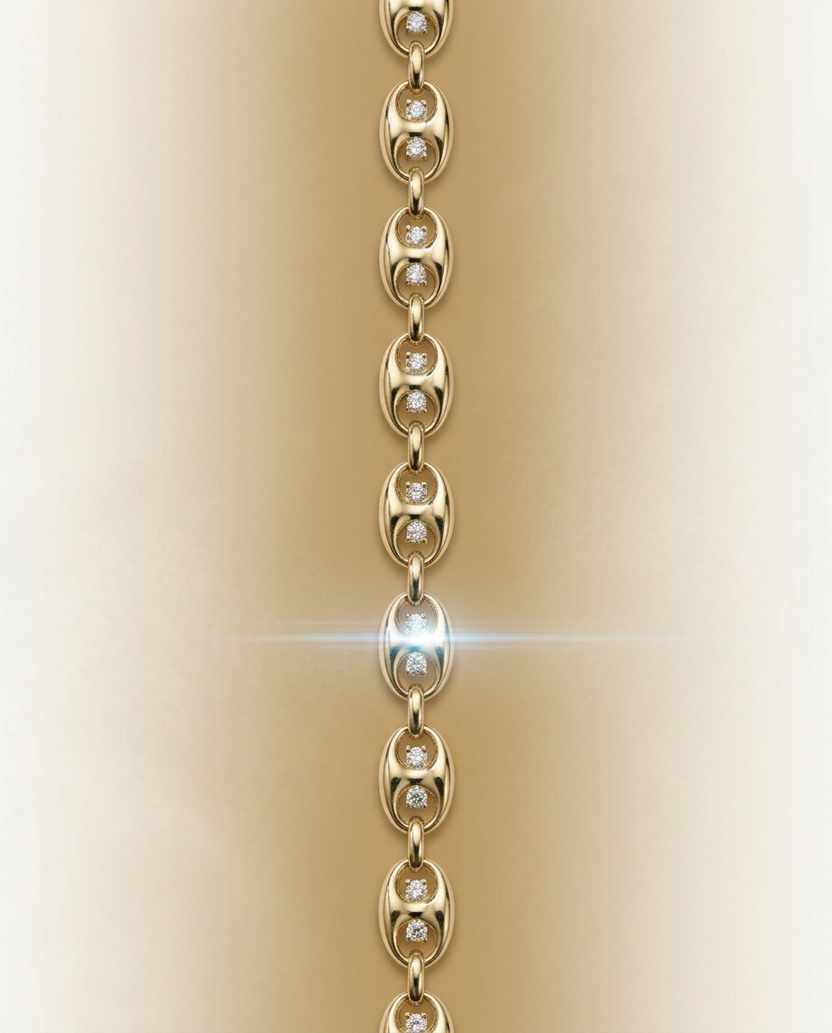 Nerine 14k Gold Diamond Link Bracelet