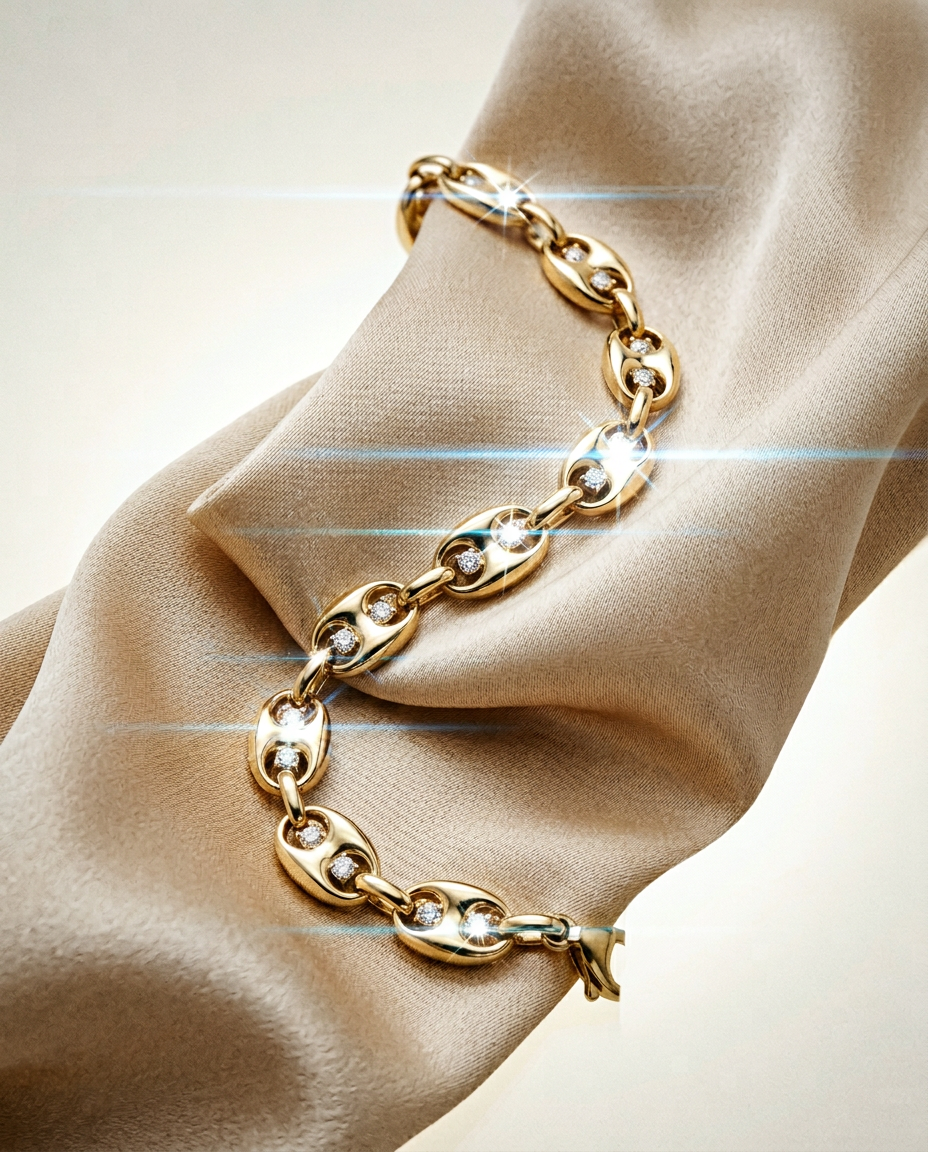 Nerine 14k Gold Diamond Link Bracelet
