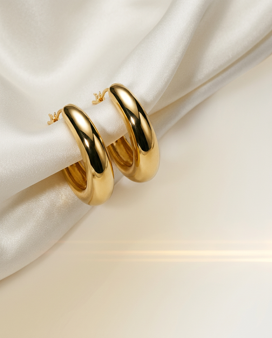 Mimosa 14k Gold Beaded C-Hoops
