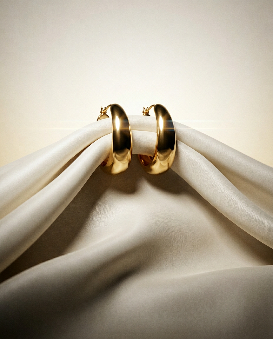 Mimosa 14k Gold Beaded C-Hoops