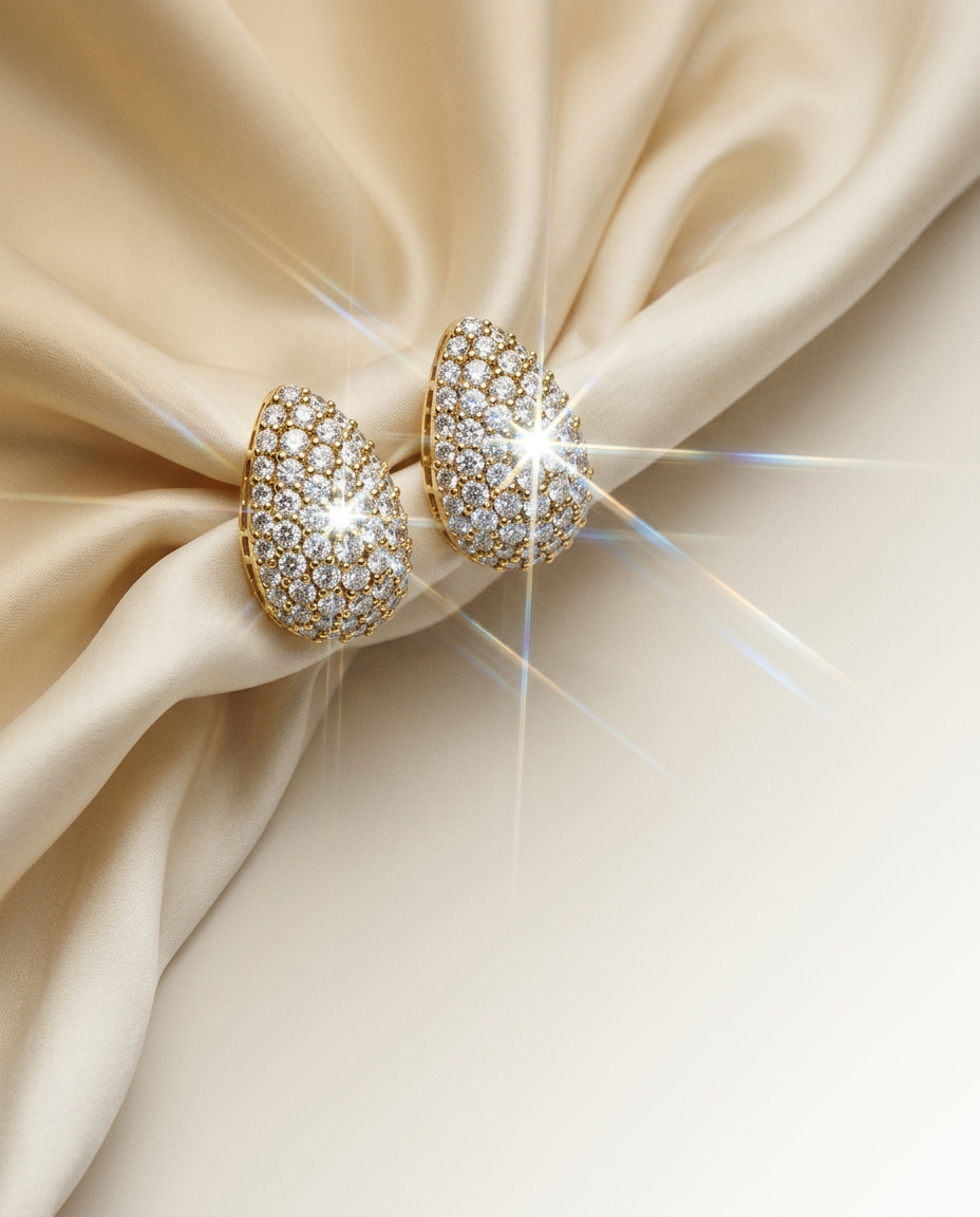 Hoya 14k Gold Hexagonal Studs