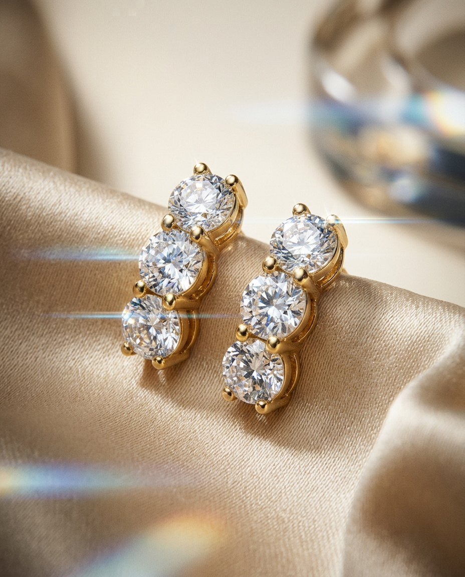 Ranunculus 14k Gold Concentric Studs
