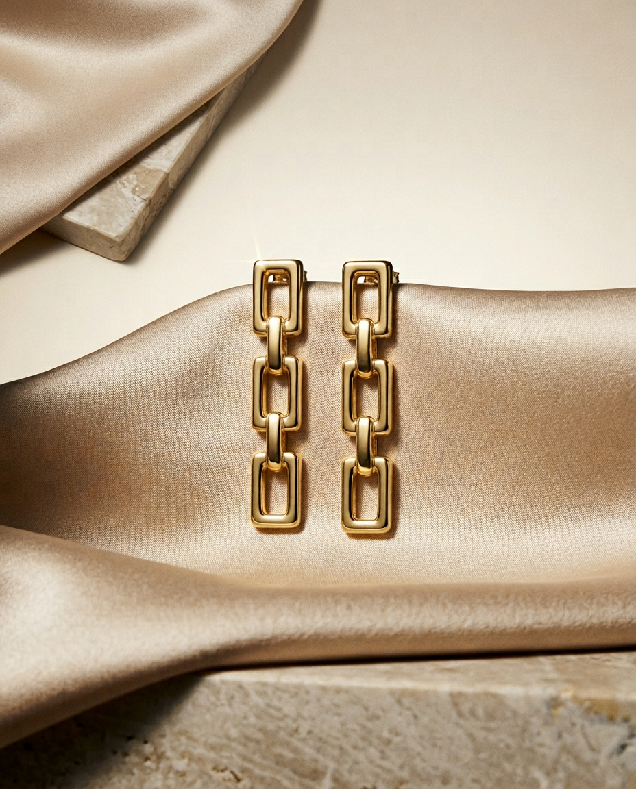 Bouvardia 14k Gold Square Studs