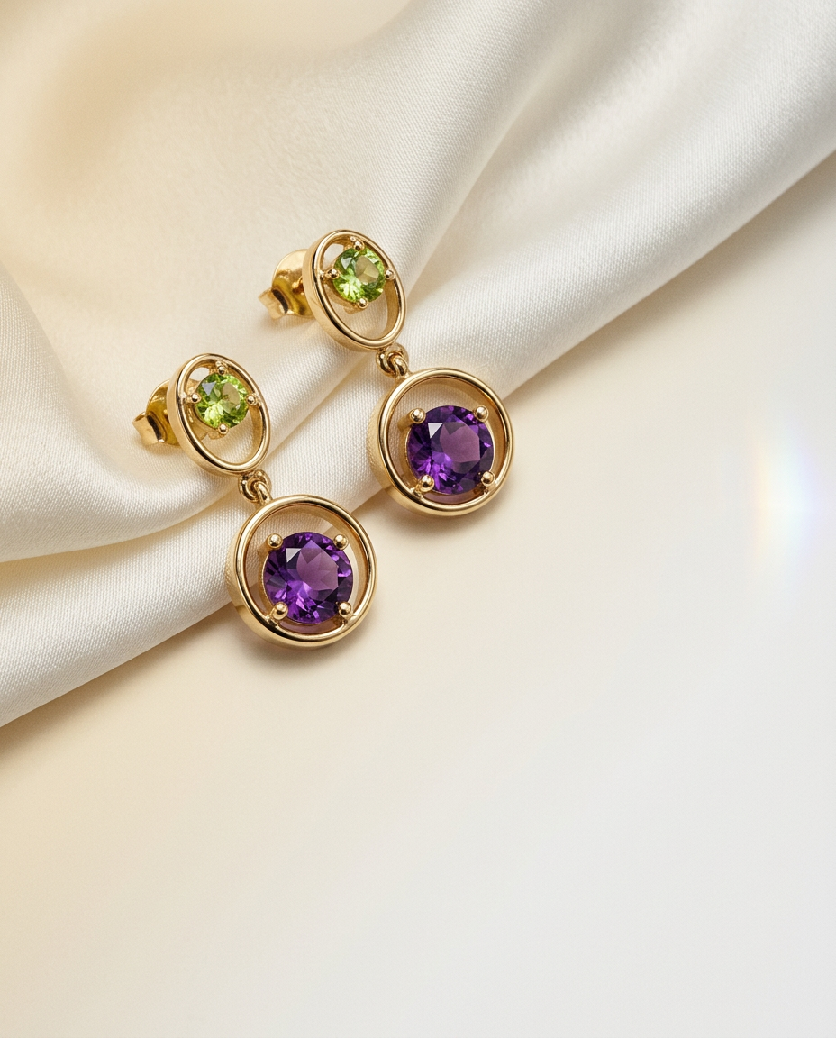 Gardenia 14k Gold Princess Cut Studs