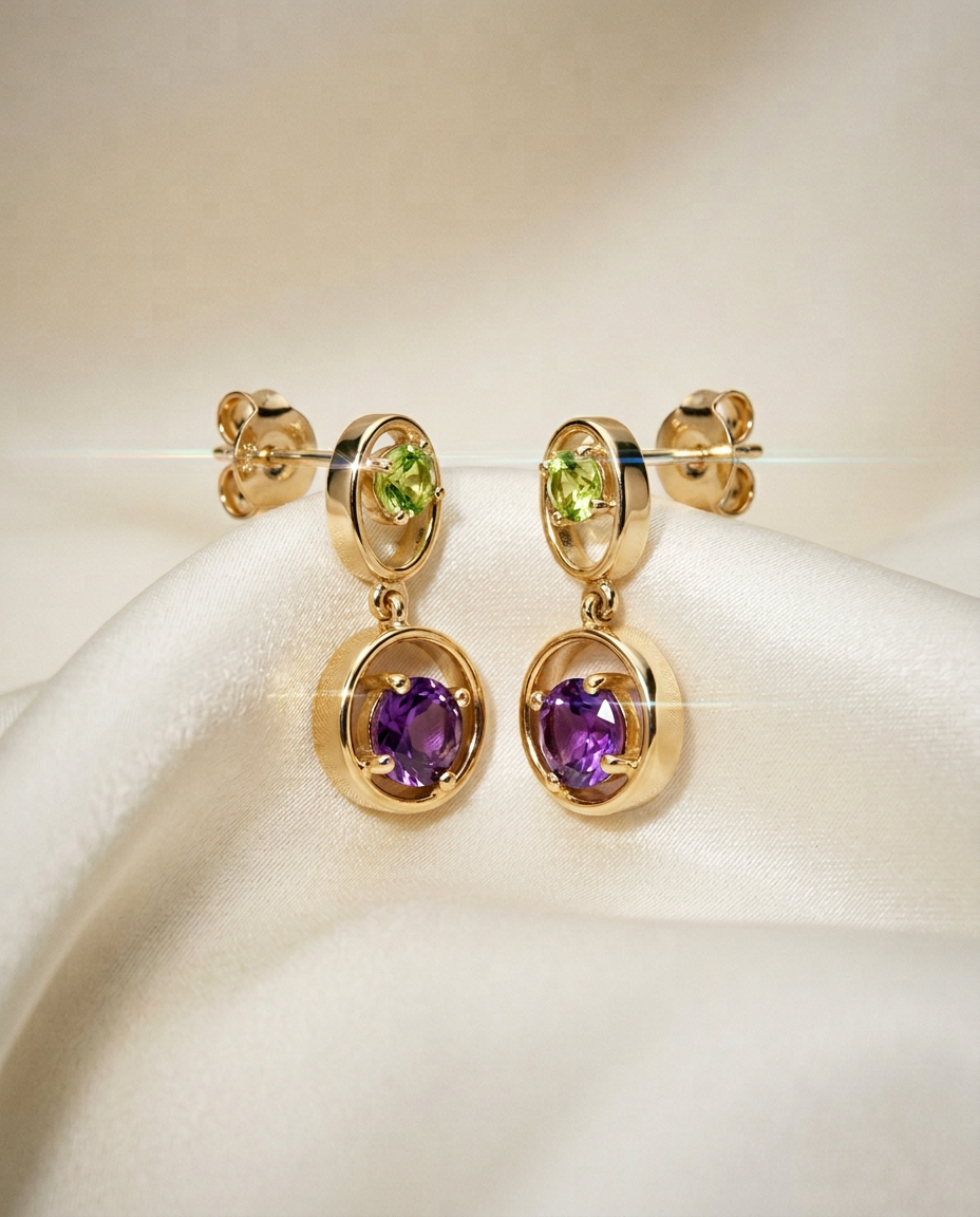 Gardenia 14k Gold Princess Cut Studs