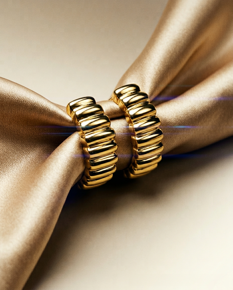 Parrot Tulip 14k Gold Wavy Hoops