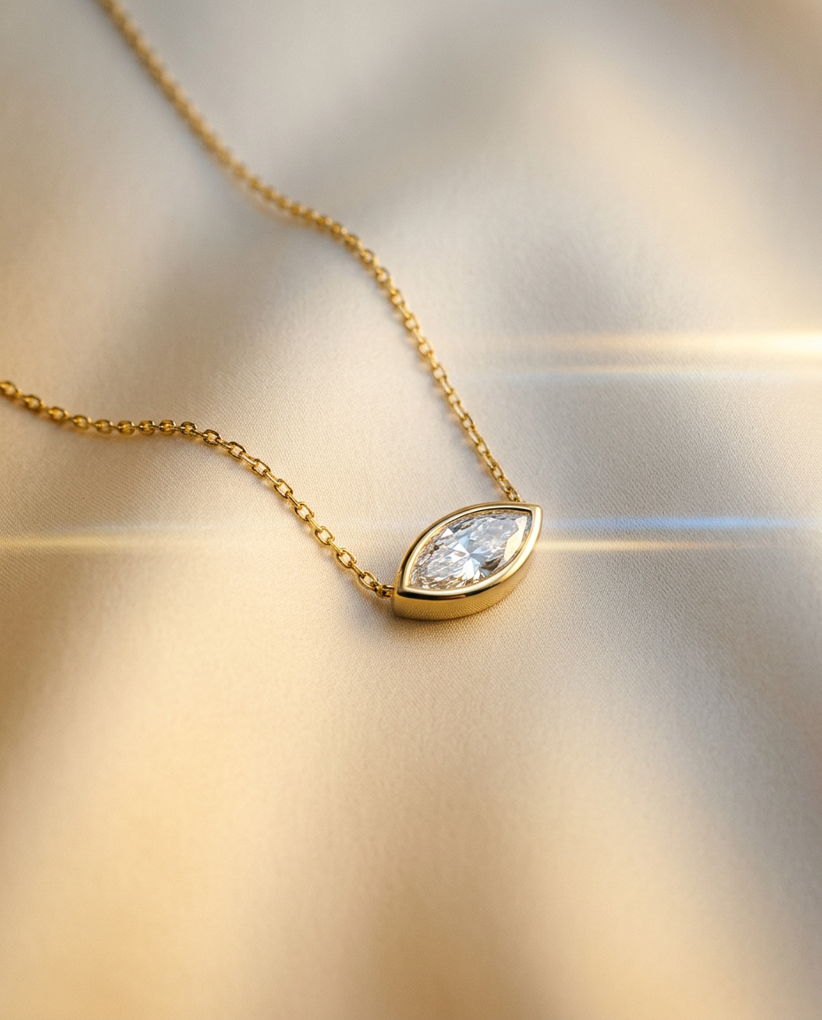 Regina 14k Gold Diamond Necklace-4