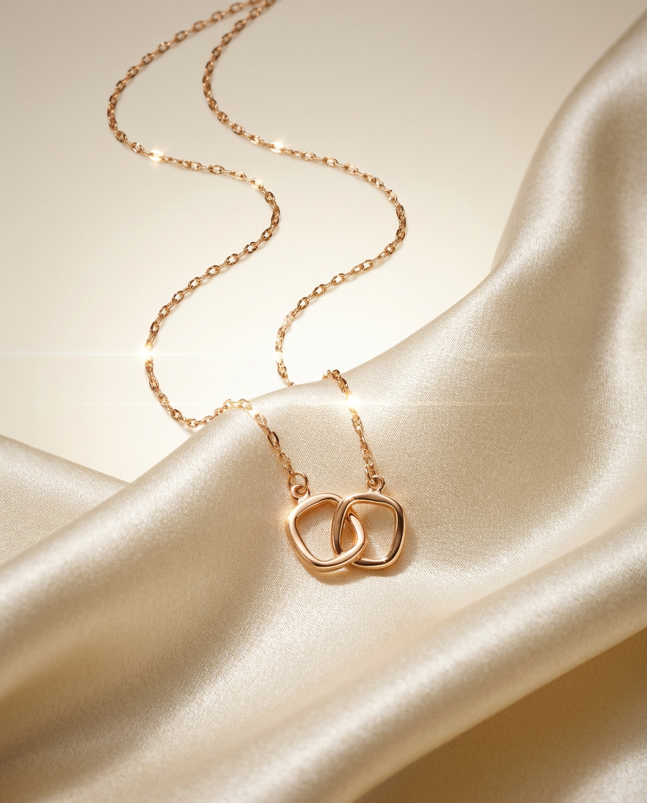 Lily 14K Yellow Gold Interlocking Ovals Necklace