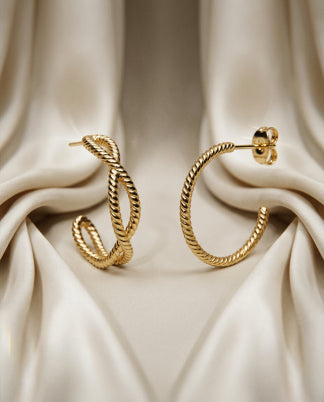Lisianthus 14k Gold Crossover Hoops-2