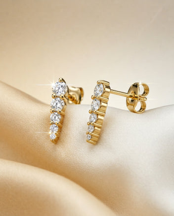 Stephanotis 14k Gold Graduated Studs