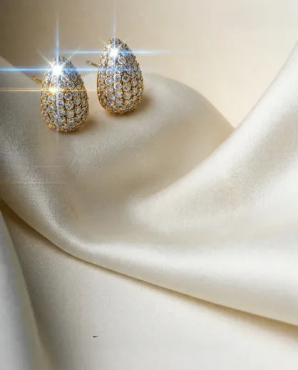 Hoya 14k Gold Hexagonal Studs