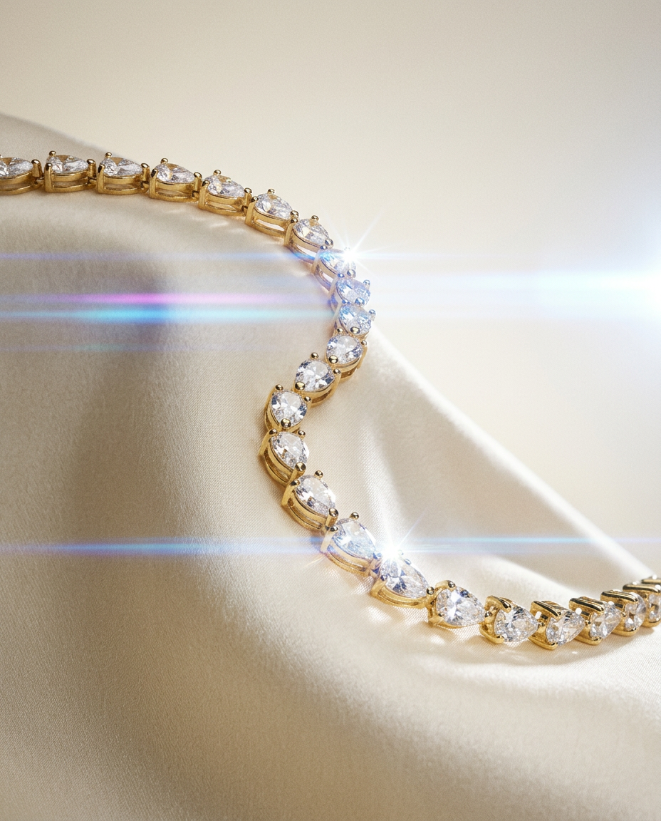 Seraphina 14k Gold Pear Drop Bracelet-4