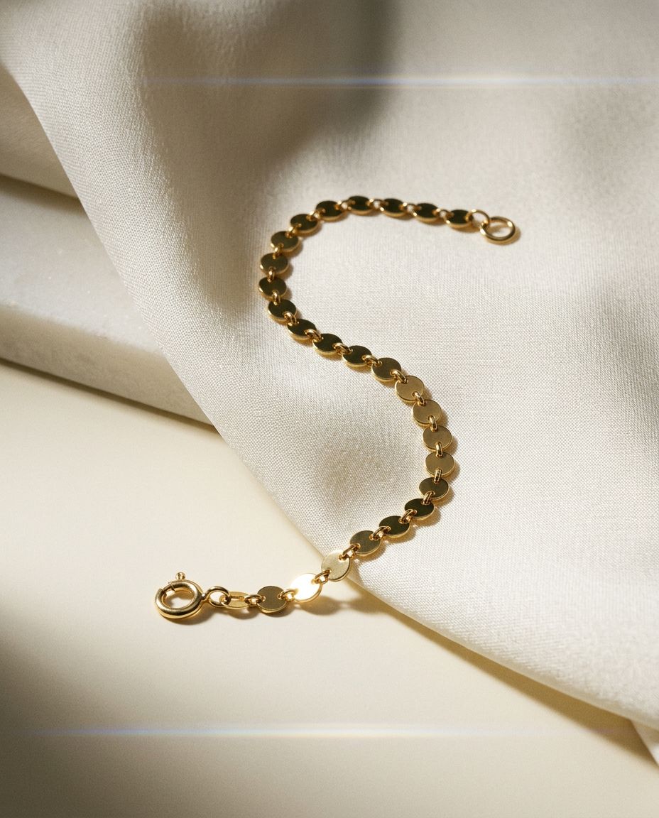 Calendula 14k Gold Medallion Charm Bracelet