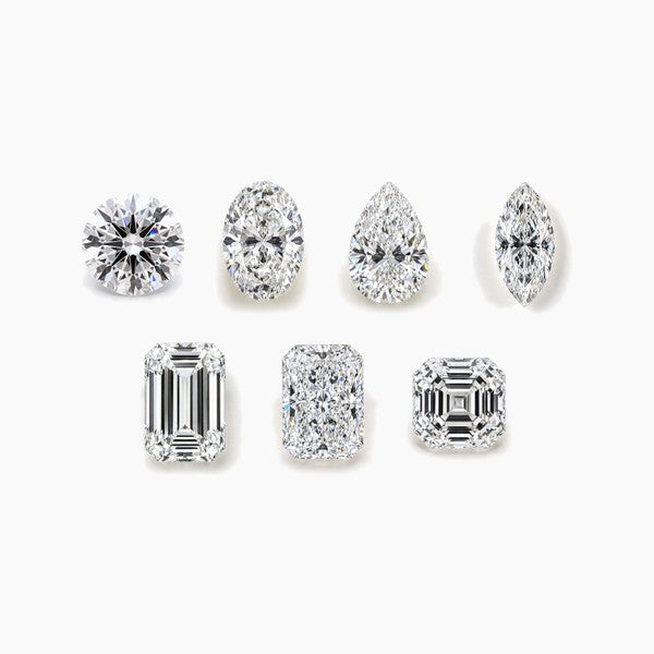 Seven loose diamonds in different shapes